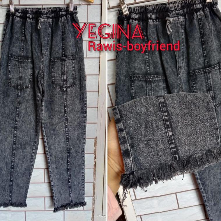 SALE TERBATAS REALPIC BAGGY RAWIS BOYFRIEND JEANS SNOW WASH CELANA JEANS PANJANG WANITA DEWASA FASHI