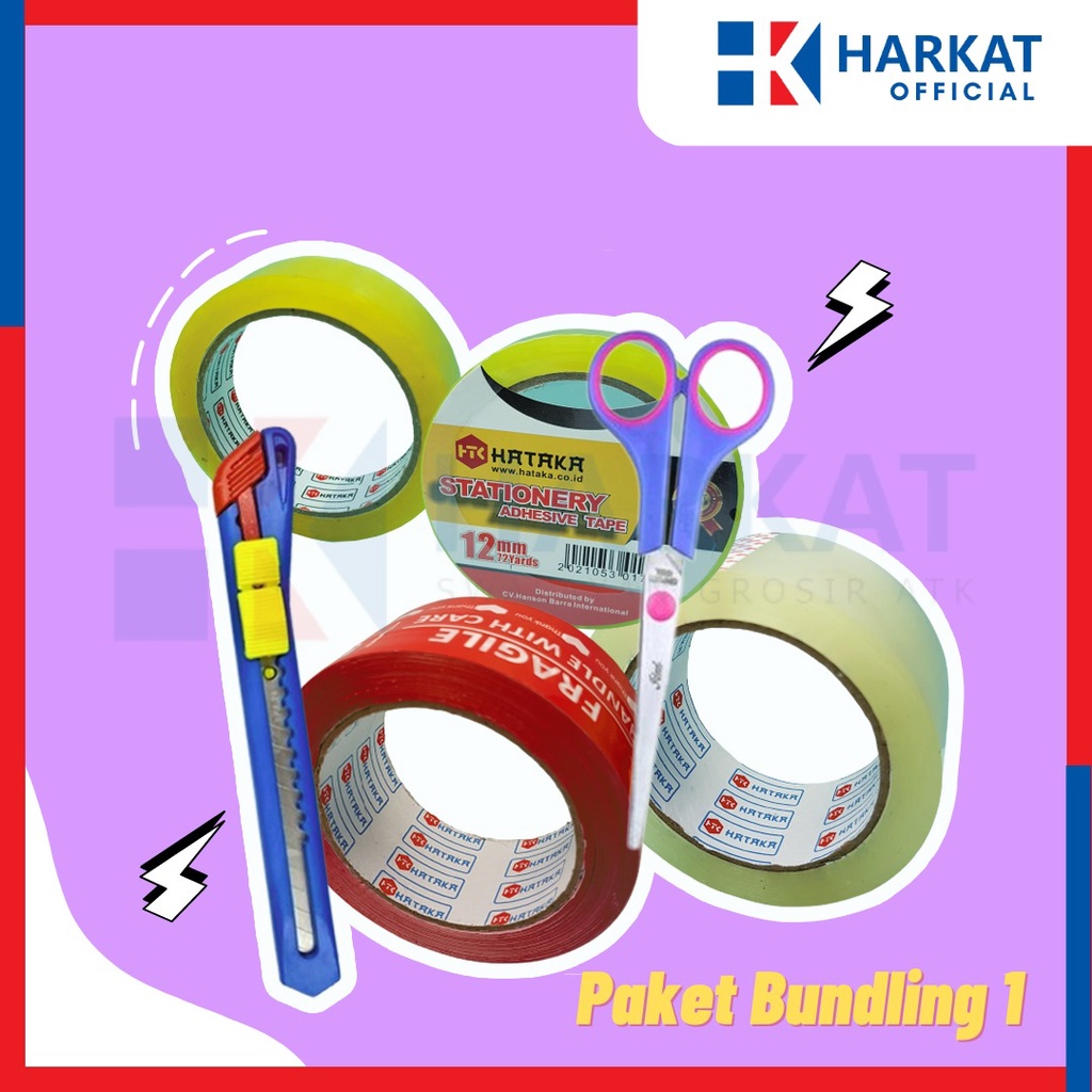 

PAKETAN PACKAGING LAKBAN GUNTING ISOLASI KARTER FRAGILE HATAKA MURAH DAN LENGKAP