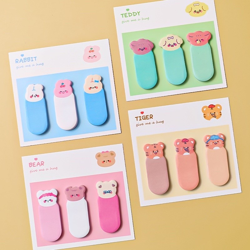 STICKY NOTE MINI KAWAII ANIMAL 3IN1 RT65