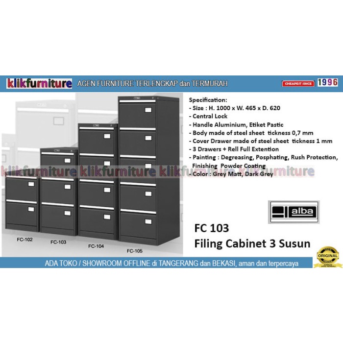 

Terlaris Fc 103 Alba Filing Cabinet Besi 3 Susun