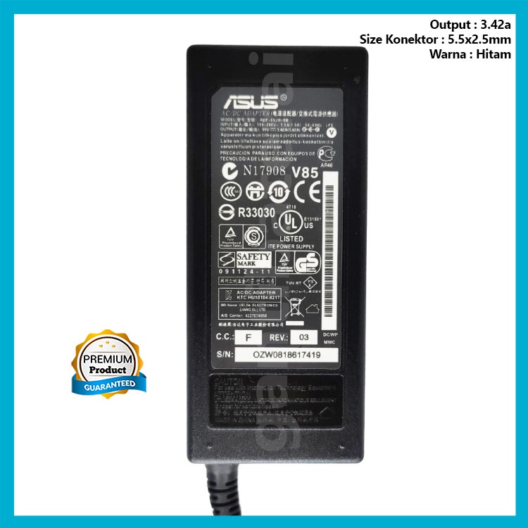 Adaptor Charger Laptop Asus 5.5x2.5 19V 3.42A