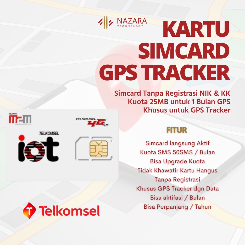 Kartu SimCard GPS Tracker IOT Telkomsel