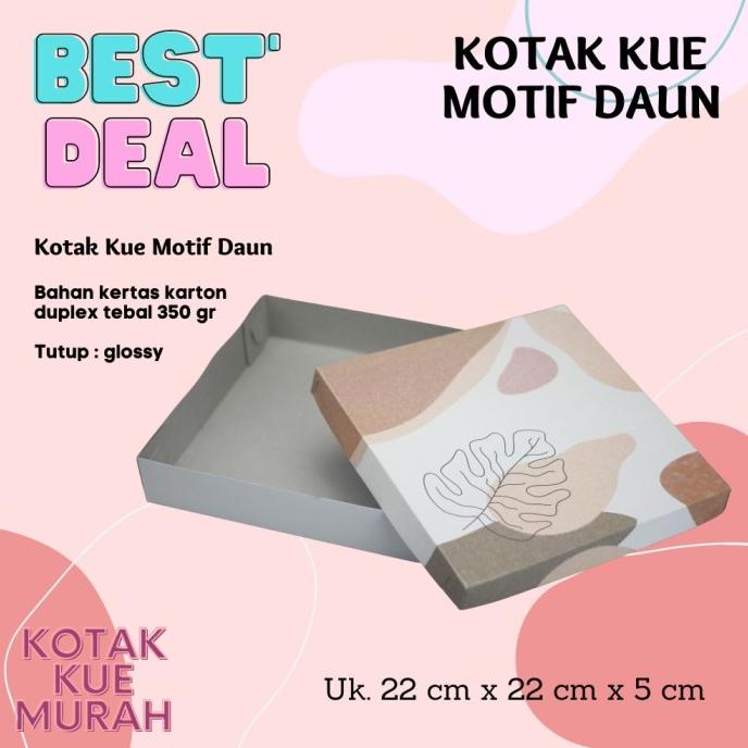 

BOX SERBAGUNA / KOTAK / DUS MOTIF DAUN UNTUK ROTI, KUE, DONAT