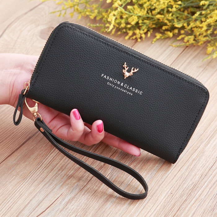 dompet panjang wanita WD142 Women Wallet Hitam G5Y4 pilih warna tipis tahan lama korean elegan dan m