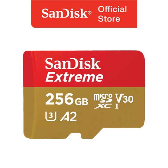 Sandisk Extreme Micro SDXC UHS-I U3 A2 V30 190MB/s - 256GB - 4K Drone