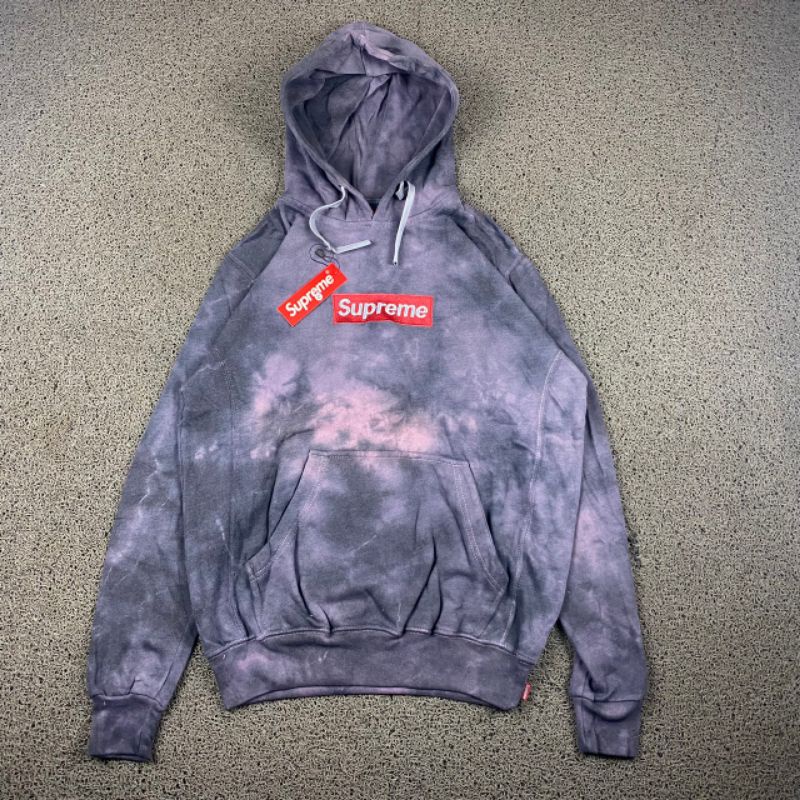 HOODIE SUPREME TIE DYE BORDIR FULL TAG LABEL CASUAL HYPE