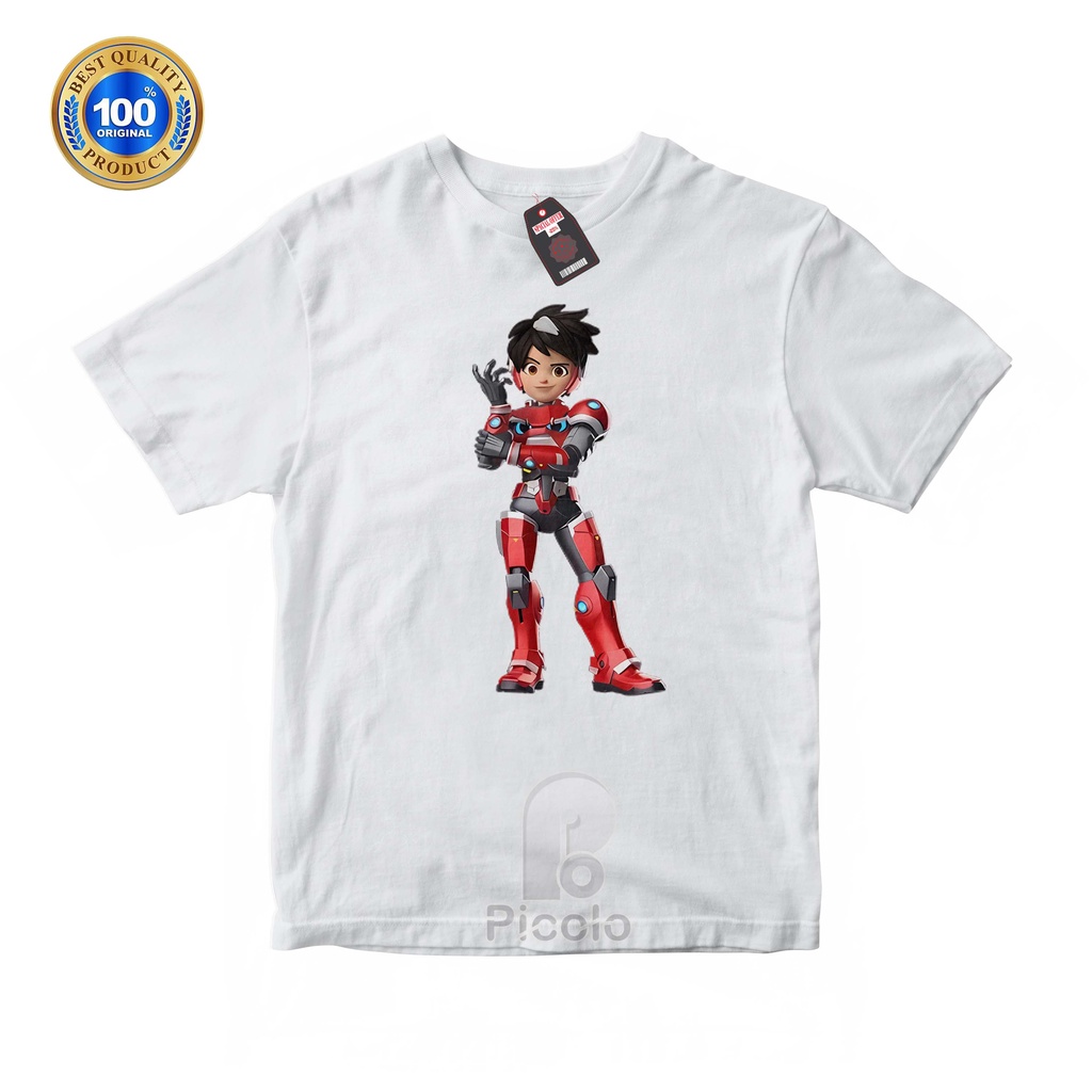 (FREE NAMA) BAJU KAOS ATASAN ANAK MOTIF KARTUN MECHAMATO UNISEX Bahan COTTUN