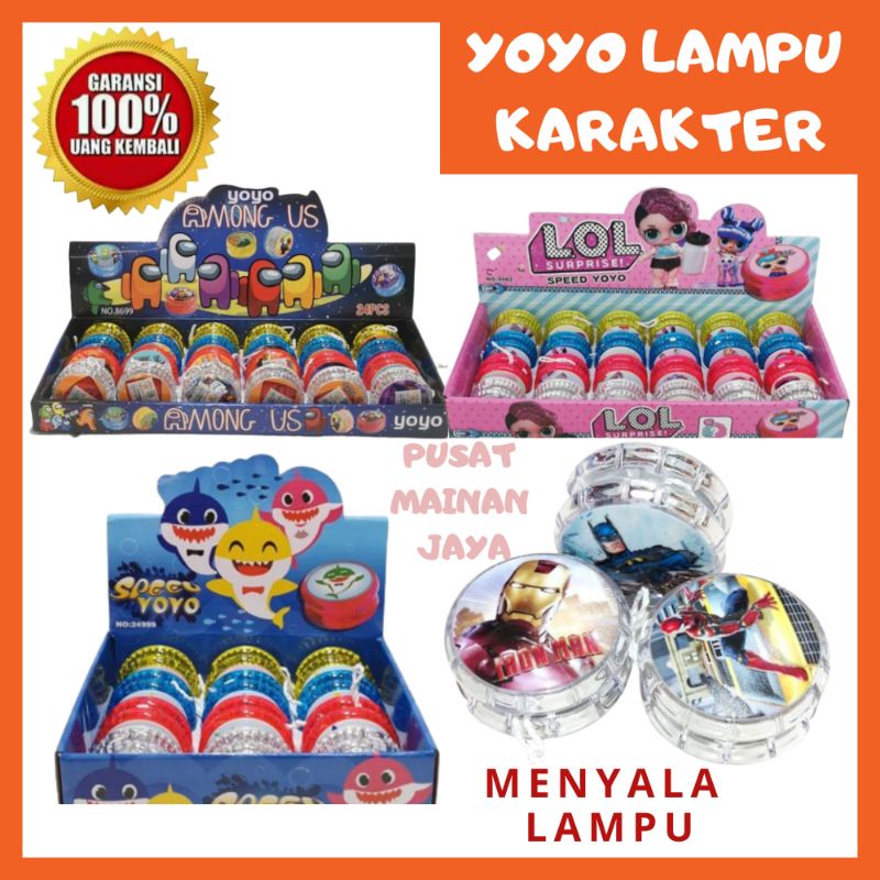 Yoyo Lampu LED Warna Warni Karakter Nyala Murah
