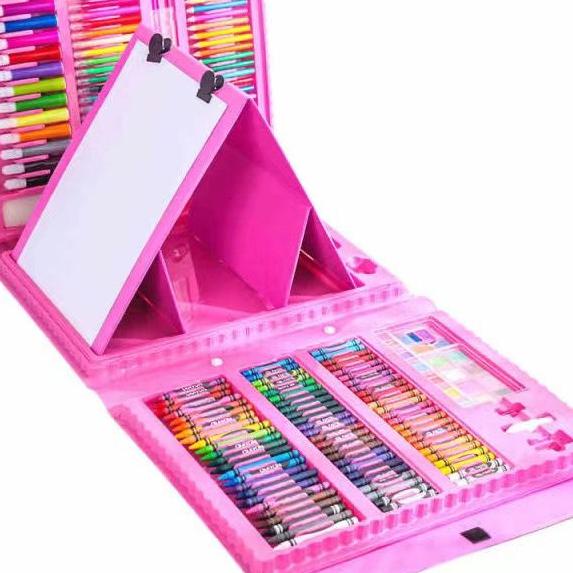 

❁ Crayon Anak Pengasah 208pcs Set Alat Menggambar Melukis Anak-anak Crayon Cat Air Pensil ☀