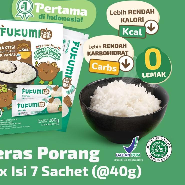 

☃ Fukumi Beras Porang 1 Box Isi 7 Sachet ❂