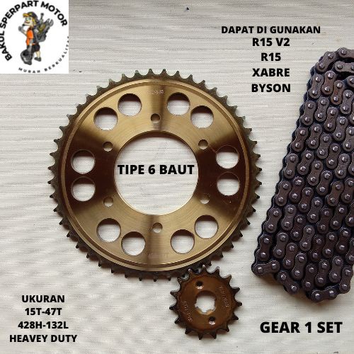 Gear Gir set Gear Gir paket R15 v2 Gear R15 v2 old Gear xabre Gear Byson gigi tarik rantai roda rant