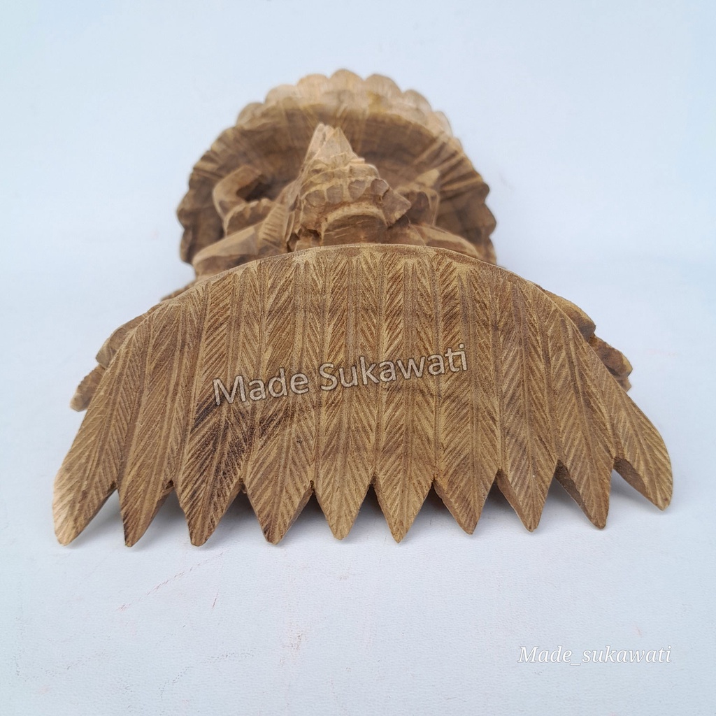 Patung Garuda Kayu 17cm kerajinan ukiran hiasan dekorasi handmade Bali