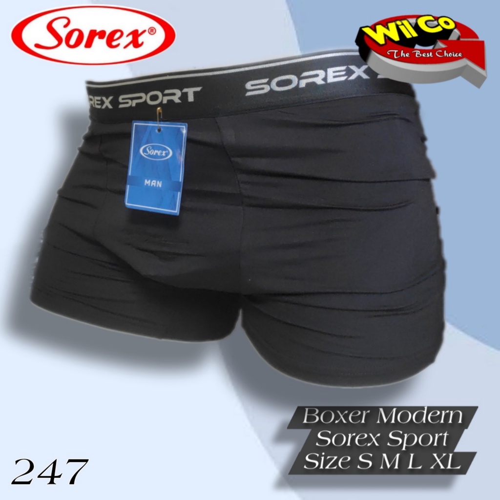 K247D - (DIJUAL PER 1 BOX ISI 2 Pcs) CELANA DALAM BOXER PRIA SOREX SIZE S - XL