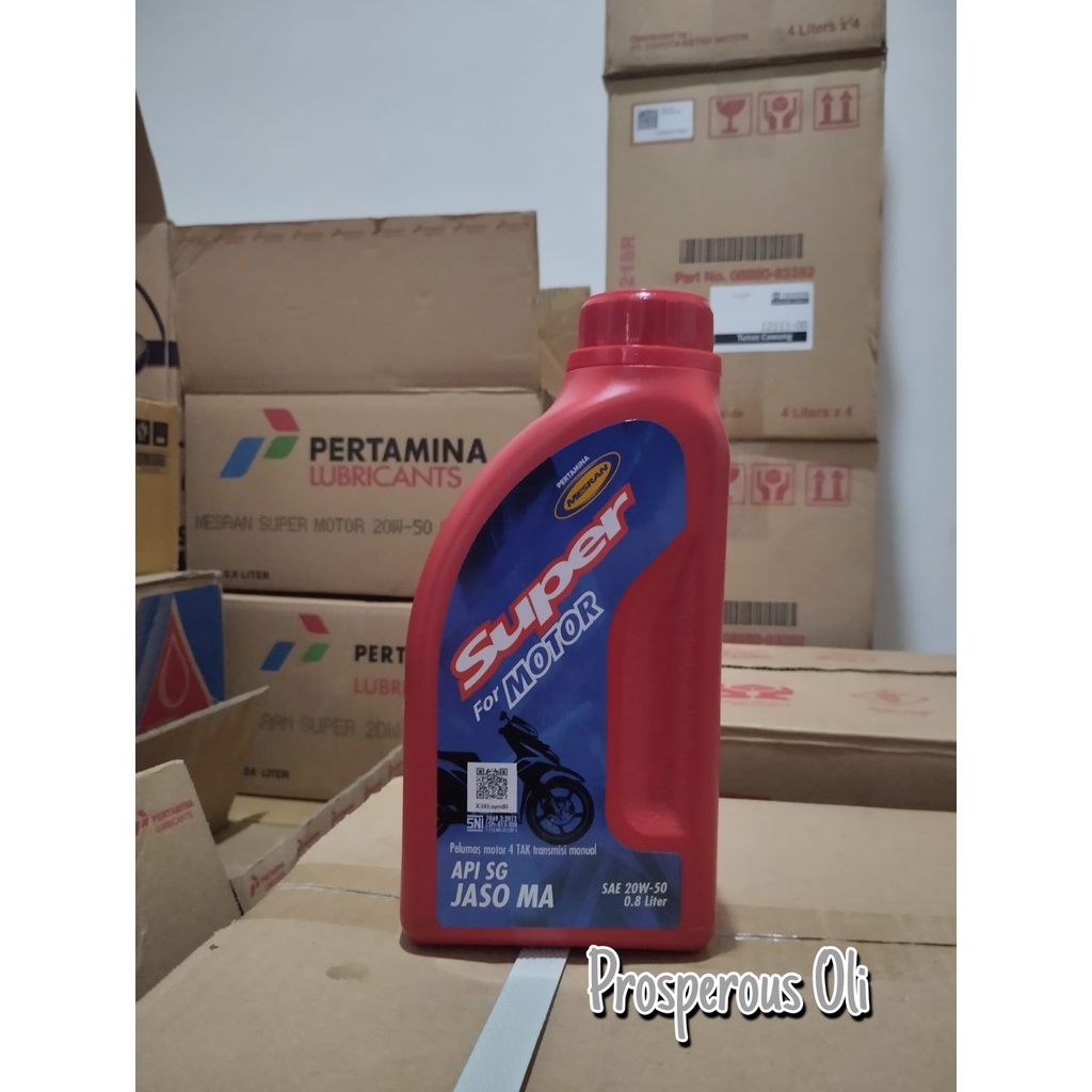 Oli MESRAN SUPER FOR MOTOR 20W-50 (800ML) / Oli Mesin / Oli Motor / Oli Murah / Pelumas Motor / Oli 