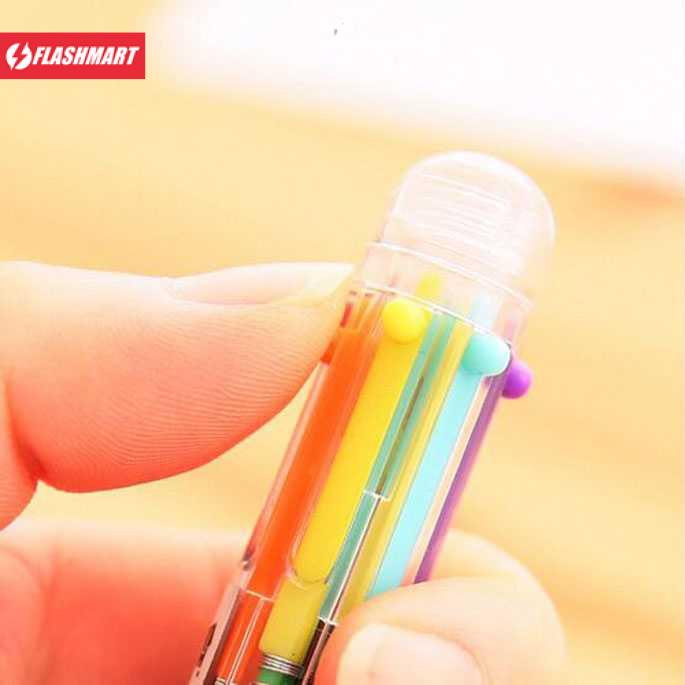 Flashmart Pulpen 6 in 1 Pena Bolpoin Warna-Warni Multi Colored Pen