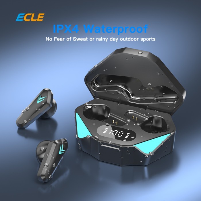 ECLE TWS Gaming Bluetooth Headset HiFi Stereo Wireless Earphone