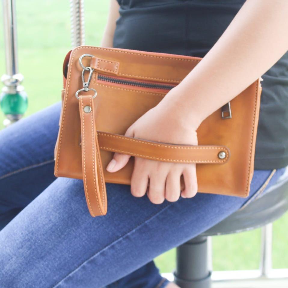 Tas Tangan Kulit Pria Terbaru - Tas Tangan Mini Kulit Asli PU Kualitas Premium - Dompet Pria - Clutch Bag Pria