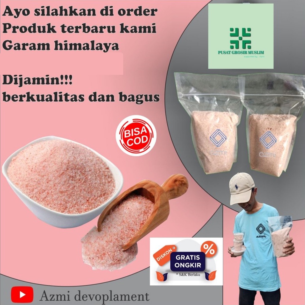 Promo Himalayan Pink Salt Garam Natural Himalaya Repack 500gr 500 gr