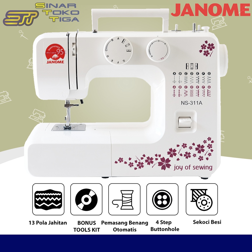 PROMO UNIT | JANOME 311 MESIN JAHIT PORTABLE MULTIFUNGSI 311A NS311A