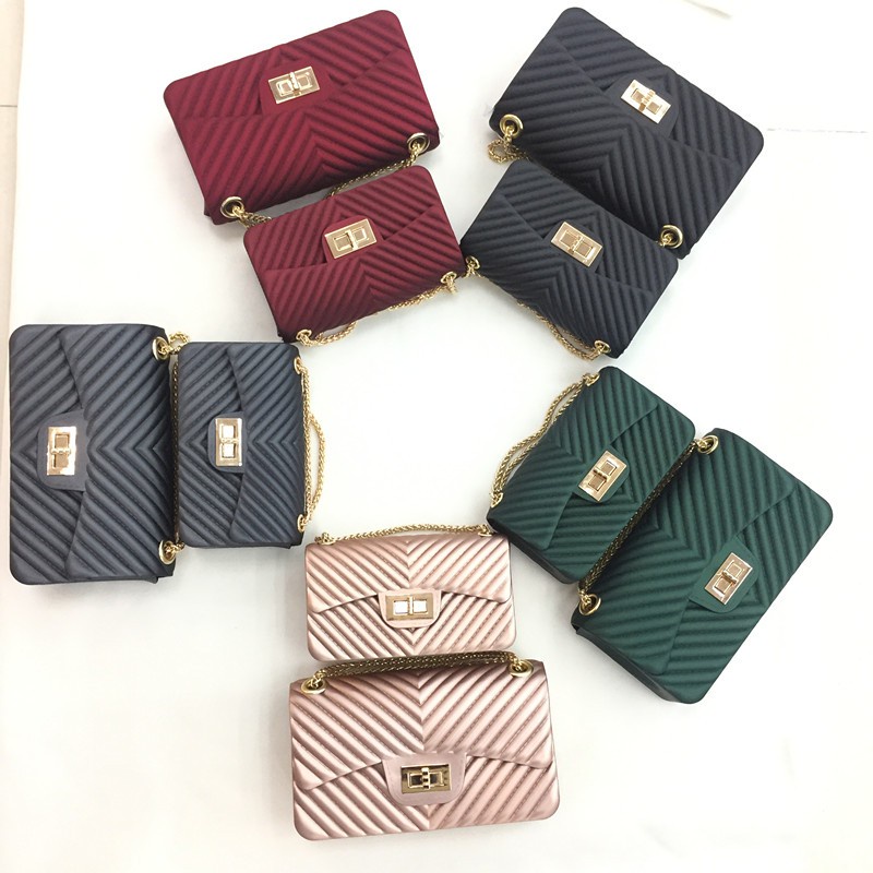 FYGALERY FYG1093 Tas Slingbag Wanita Jelly Matte Chevron Polos Woman Fashion Murah