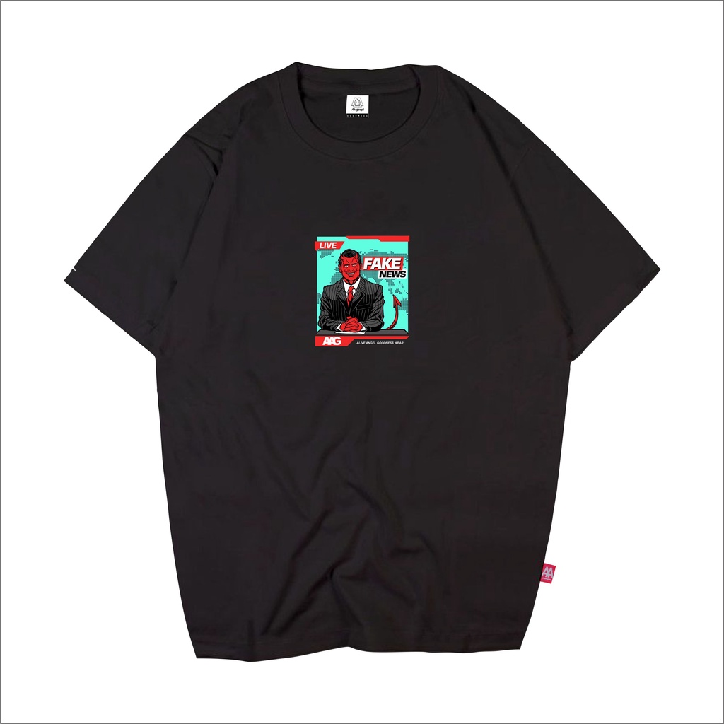 TSHIRT DISTRO SIMPLE / LIVE FAKE NEWS TELEVISION / UNIVERSAL / STREETWEAR / ALIVE ANGEL GOODNESS / B