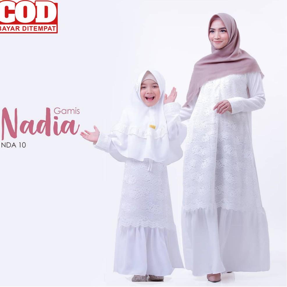PALING DICARI Gamis Putih Brukat Couple Ibu Anak Terbaru 2022 Gamis Putih Manasik Haji Gamis Putih L