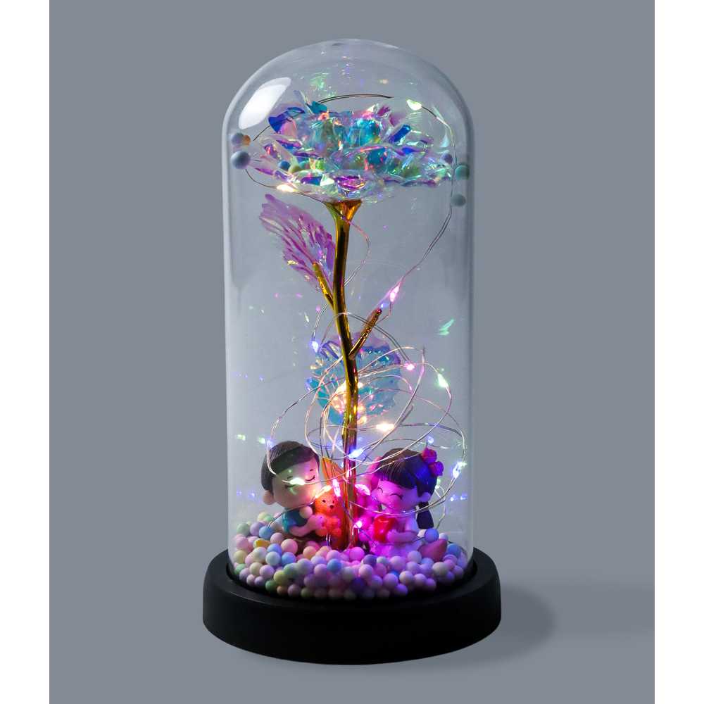 (BISA COD) FTIHSHP  Lampu Meja Hias LED Mawar Beauty &amp; The Beast Bubble Colorful - RG-016