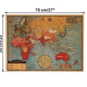Peta Sejarah Perang Dunia II Motif Retro / Klasik {LA.24Fe23ᵟ}