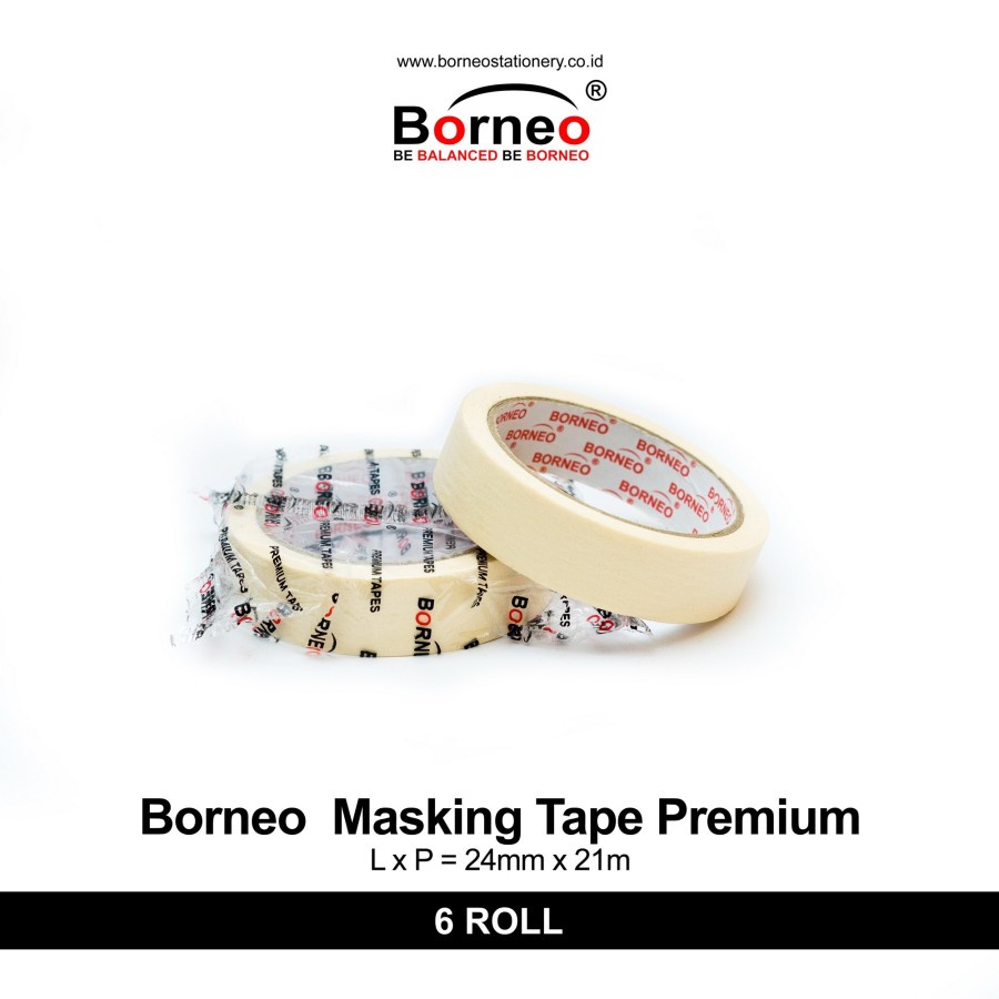 Masking Tape Premium Borneo 24mmx21m - Satuan