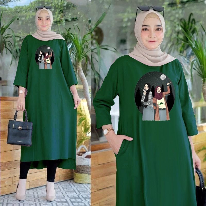 LONG TUNIK HIJAB COLABORATION TUNIK WANITA TERBARU