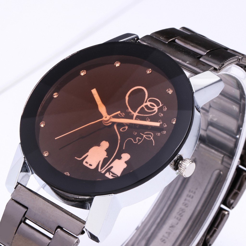 FYGALERY J124 Jam Tangan Rantai Pria Jam Analog Couple Stainless Steel