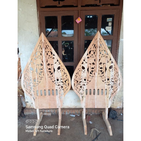 gunungan wayang dekorasi , kelir wayang pelaminan ( mentah ready stok )