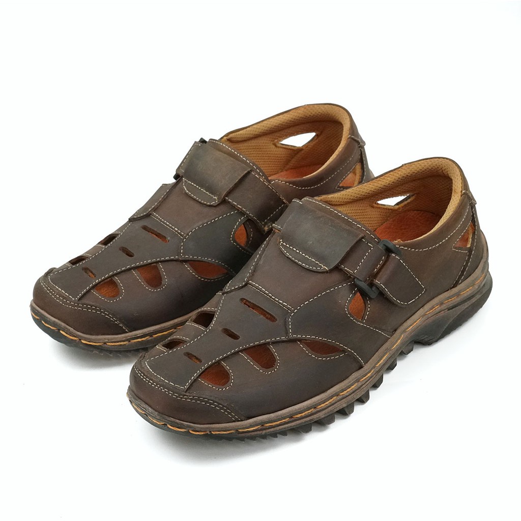 Sepatu Sandal Pria Kulit Asli Breathable Model Fisherman Original Handmade Moralist M302