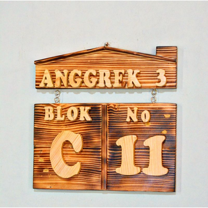 nomor rumah custom bebas kayu jati belanda
