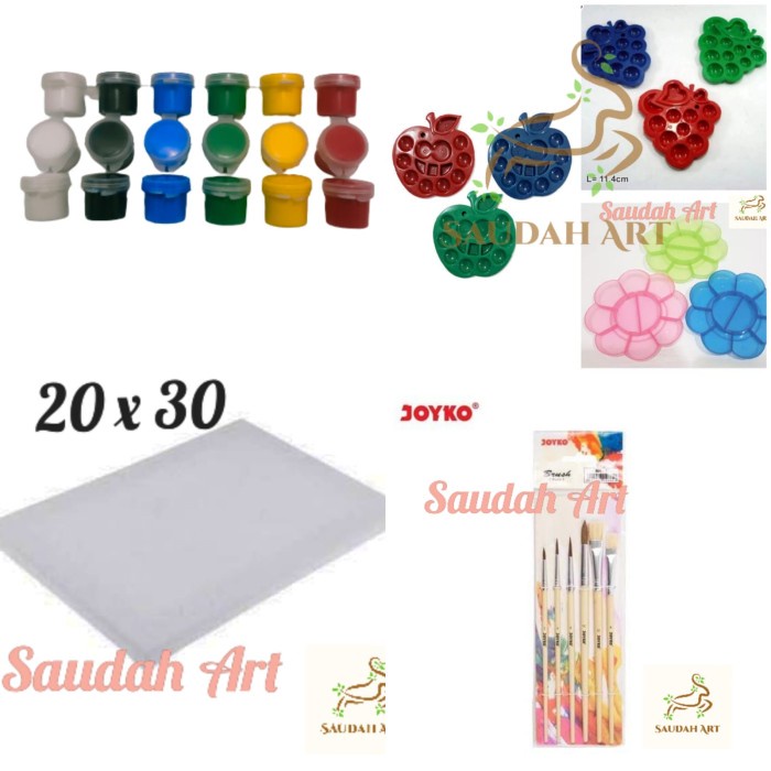 

Terlaris Paket Kanvas Lukis (Kanvas,Kuas,Palet,Cat Akrilik 5Ml)