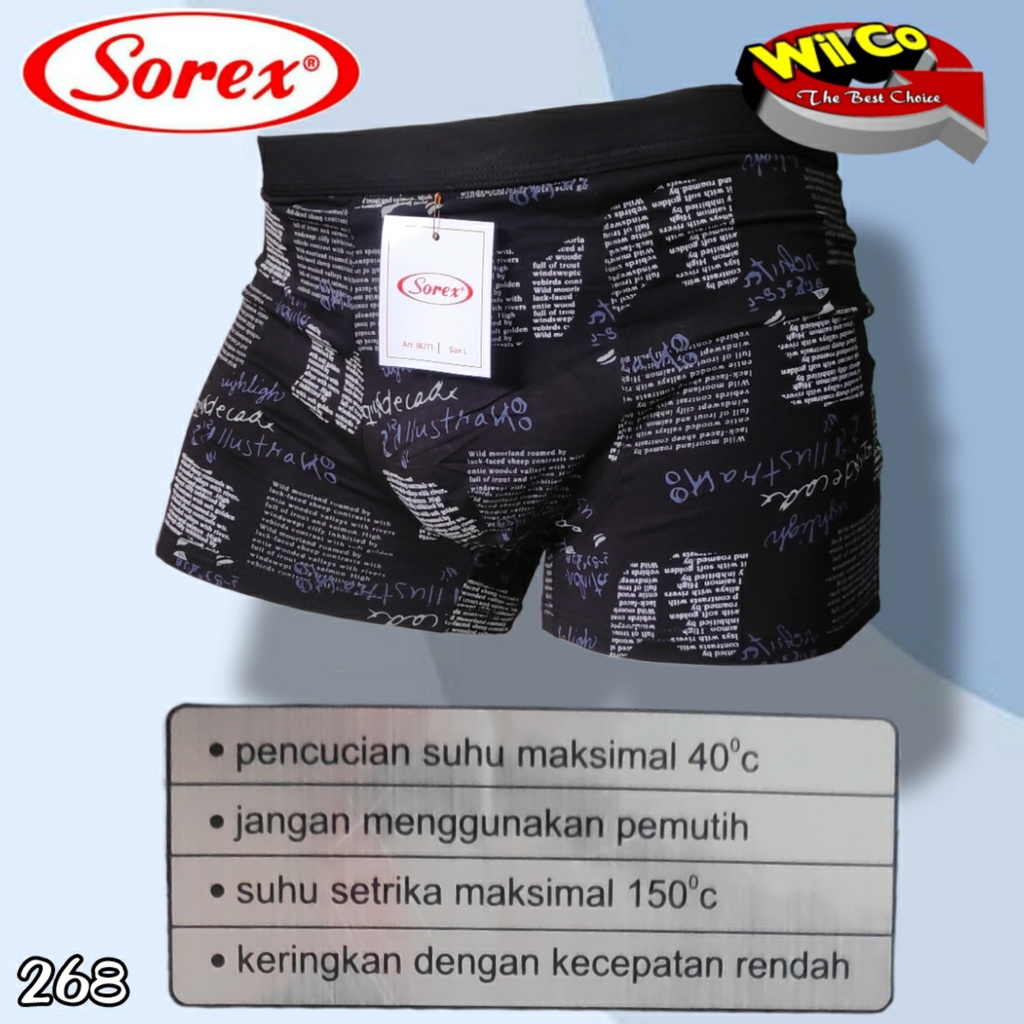 K268D - (DIJUAL PER 1 BOX ISI 2 Pcs)  CELANA DALAM PRIA CD BOXER PRIA PAKIAN DALAM SOREX TRENDY SIZE M L XL