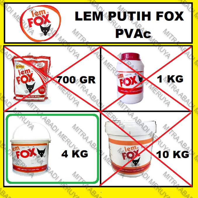 

Lem Putih Lem Kayu Lem PVAc Lem FOX 4kg hqu02