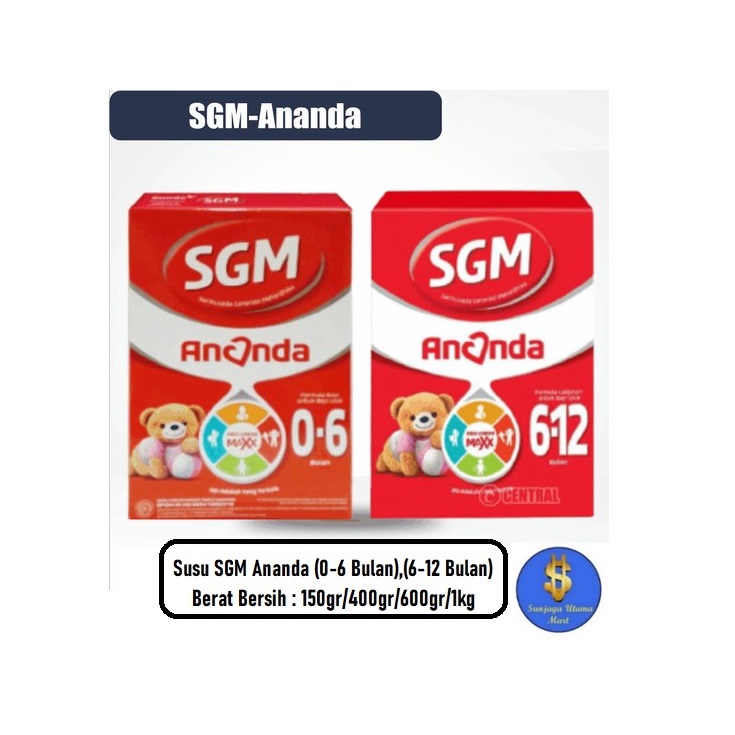 Susu SGM Ananda 0-6 Bulan/6-12 bulan-Susu Bayi SGM Ananda