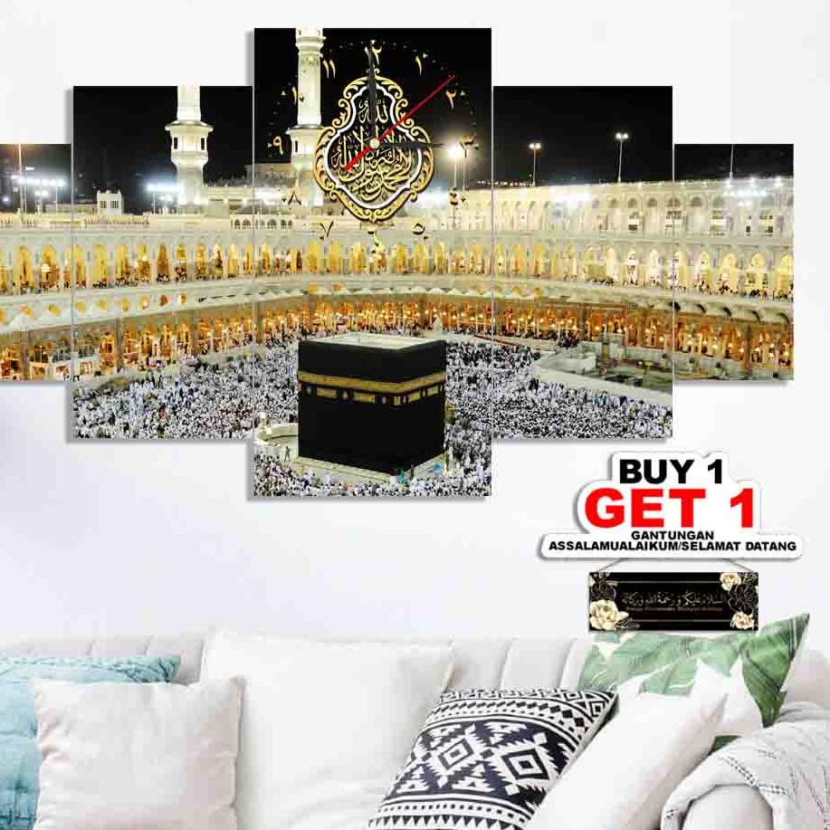 ✯ Jam Dinding Ka'bah Ukuran Besar Hiasan Dekorasi Rumah Islami ←