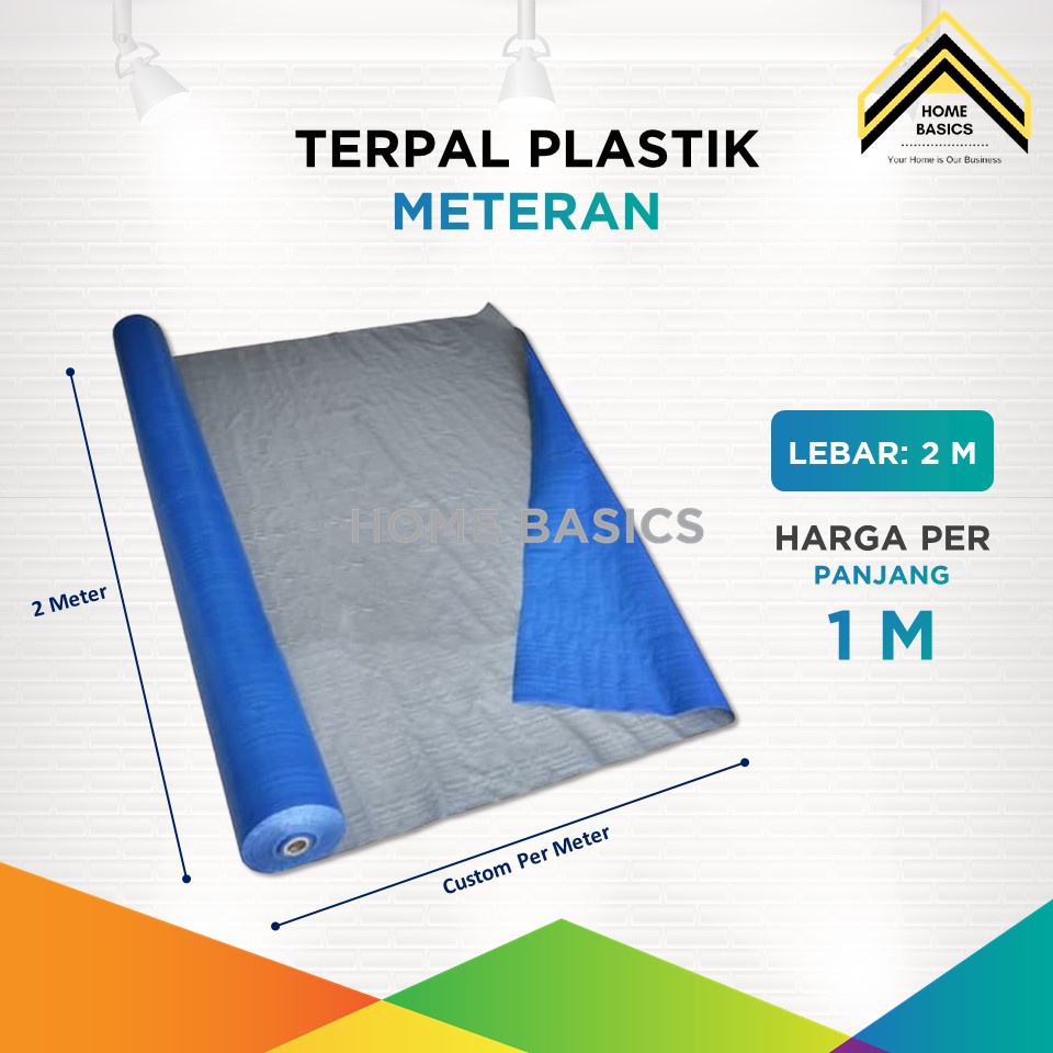 Terpal Plastik Meteran / Tenda Biru Lebar 2 Meter Panjang Custom
