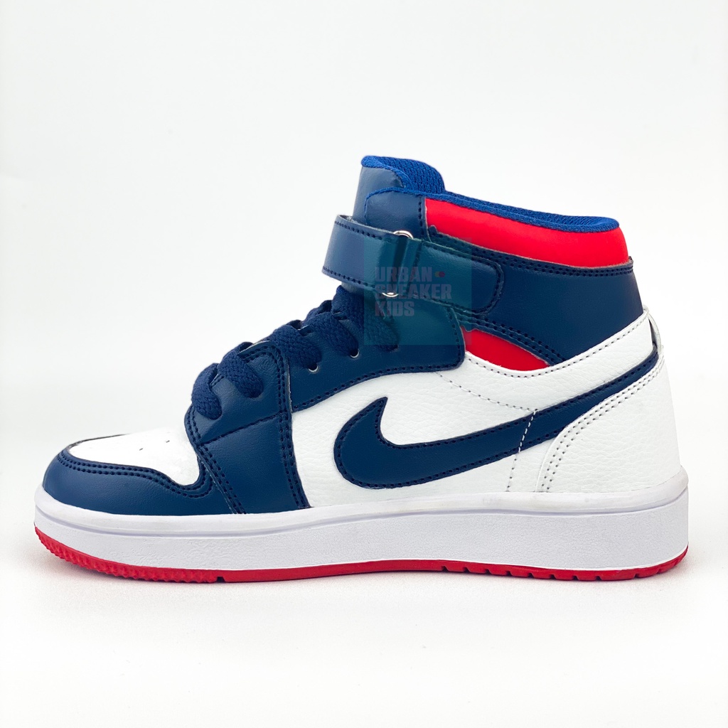 Sepatu Anak Laki Laki Sneakers Navy Putih High Import Usia 3-10 Tahun - Urban Sneaker Kids