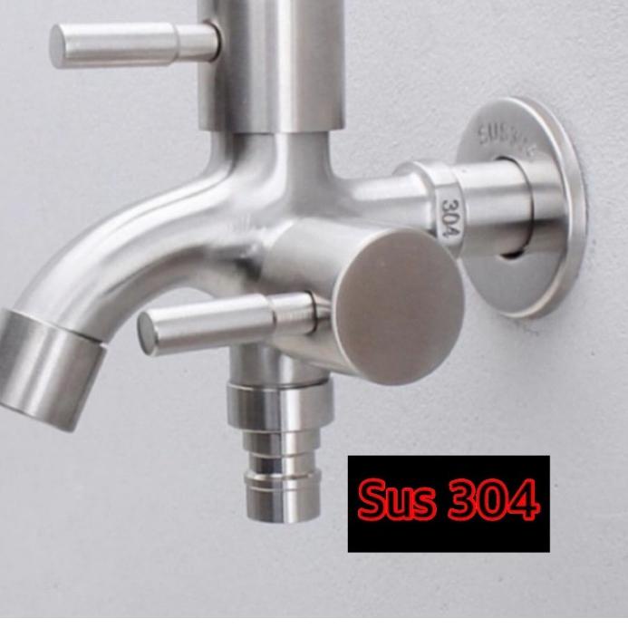 ♤ Promo kran double asli stanlis steel sus 304 kran shower kran cabang ss  sus 304 KRAN STANLIS ASLI