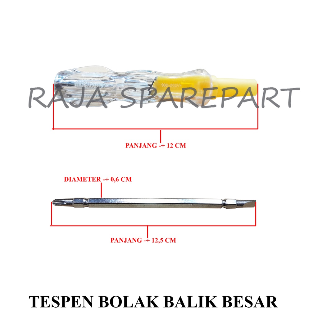 OBENG TES LISTRIK BOLAK BALIK/TESPEN LISTRIK/TESPEN BOLAK BALIK BESAR