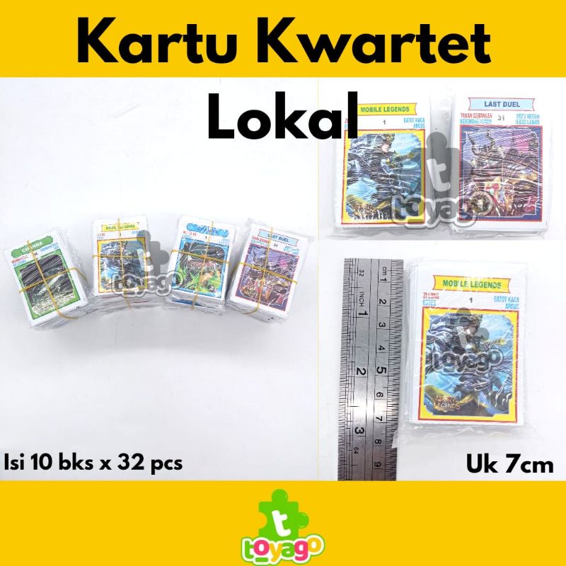 Mainan Kartu Kwartet Lokal Isi 10 × 32 Pcs