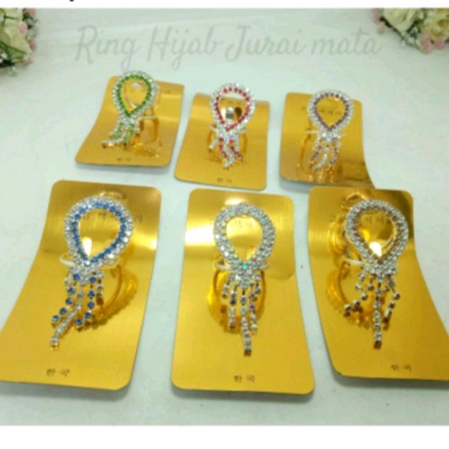 CINCIN RING KERUDUNG AKSESORIS Ring HIJAB Jurai TETES FASHION WANITA TOKOPELANGINICER