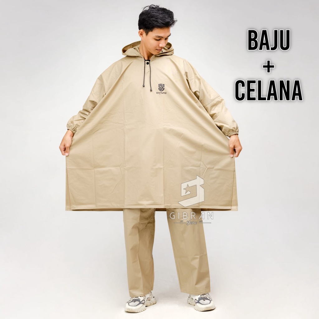 Jas Hujan Extrime PONCO Kelelawar Bahan Tebal with Press Sealer