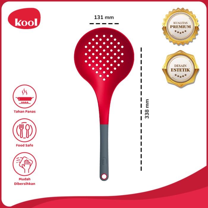 Sutil Kool Sendok Saring Silikon Premium Antilengket Tahan Panas