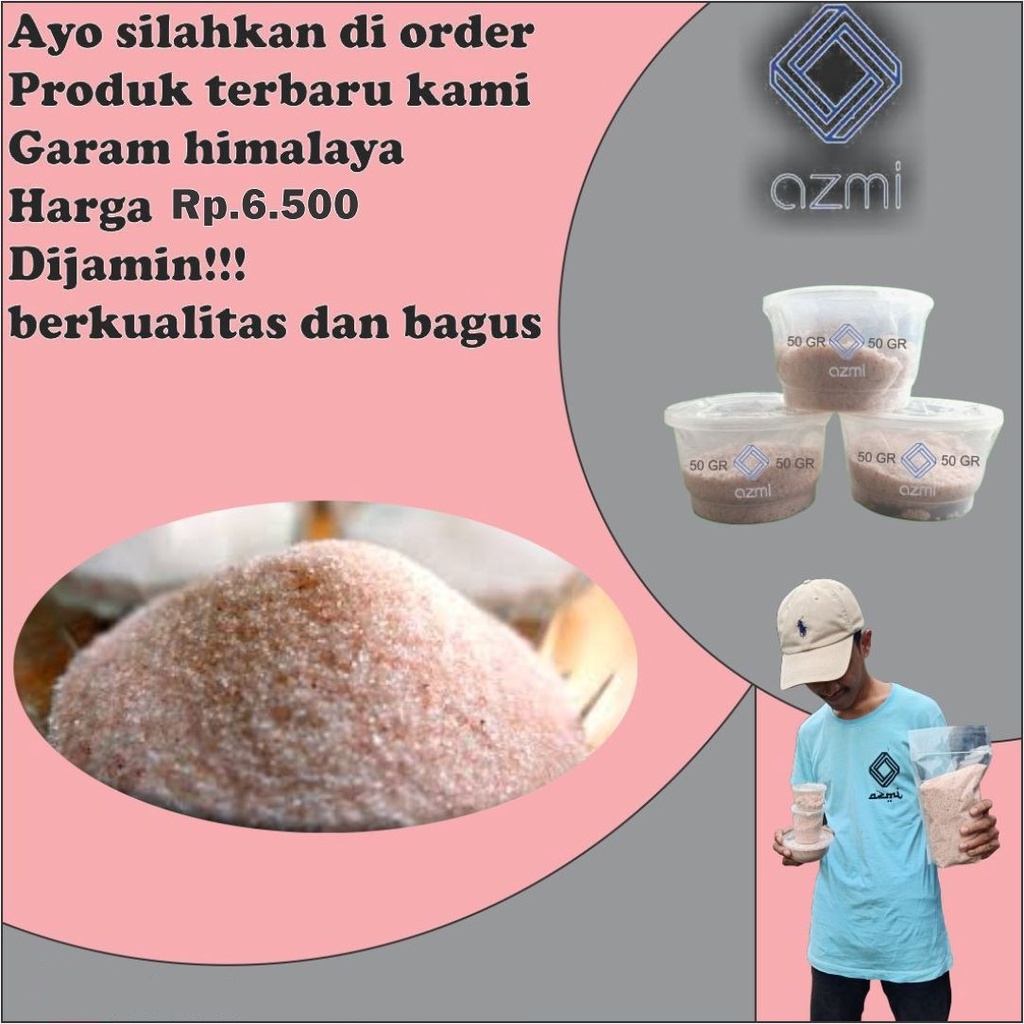 

Himalayan Pink Salt Garam Natural Himalaya Repack 50 Gr