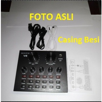 Terlaris Sound Card V8 Mixer Soundcard V8 Mixer Audio Usb External Soundcard V8