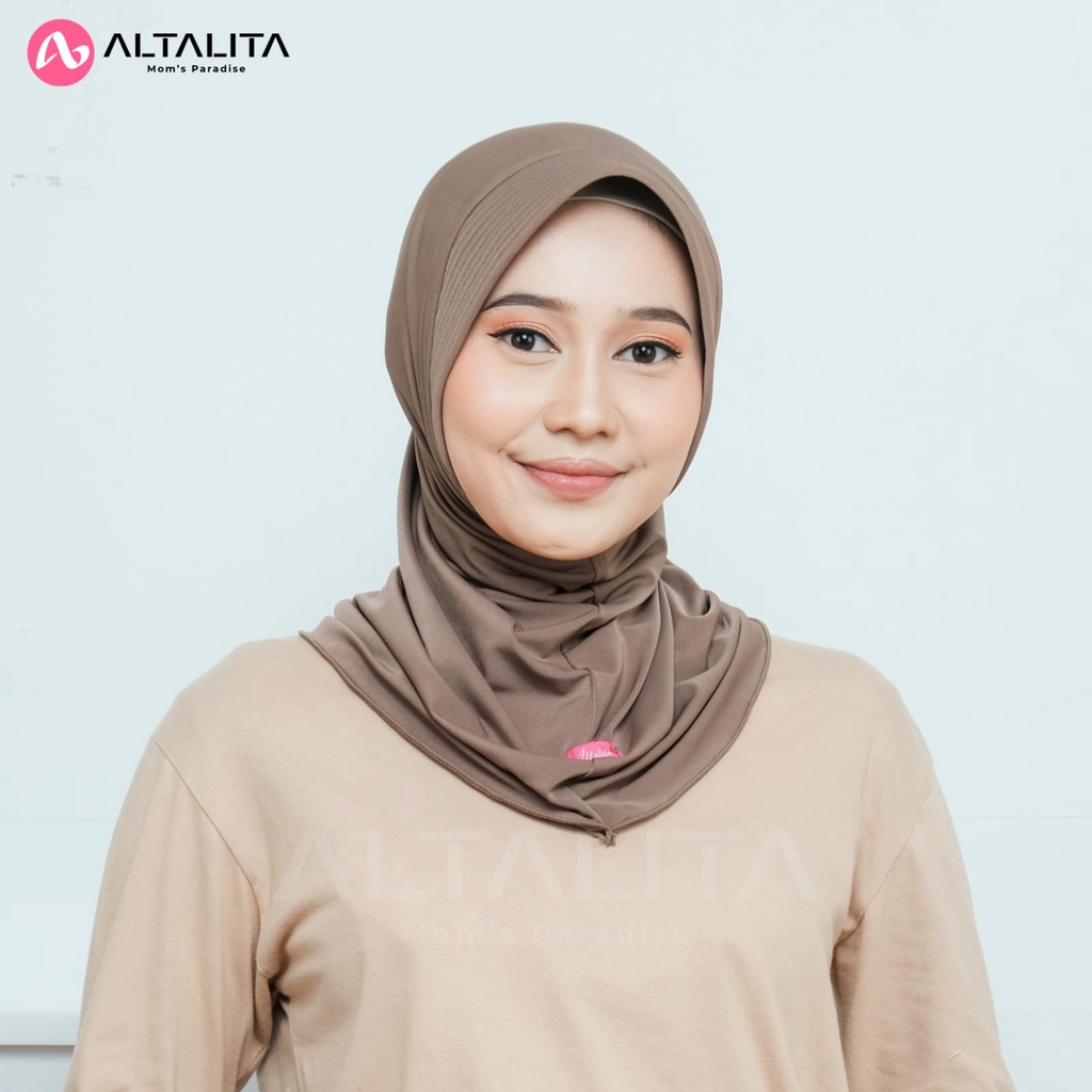 Altalita - Hijab Sport Nadira pet Kerudung Bergo Instan Ukuran S pet Tebal Bahan Jersey Polos Premium Cocok Untuk Olahraga Volly Futsal Senam dan Sehari-Hari